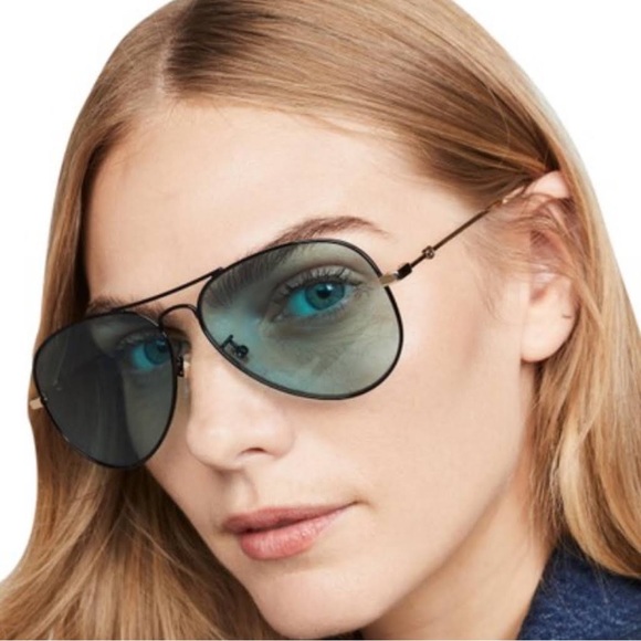 GUCCI GOLD/BLACK/GREEN AVIATOR UNISEX SUNGLASSES GG0515S - Picture 1 of 5